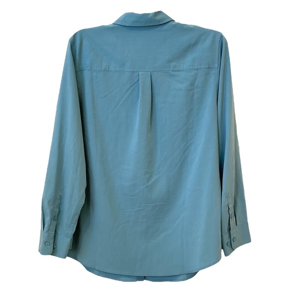 Robin’s egg blue silky soft blouse - Picture 2 of 5